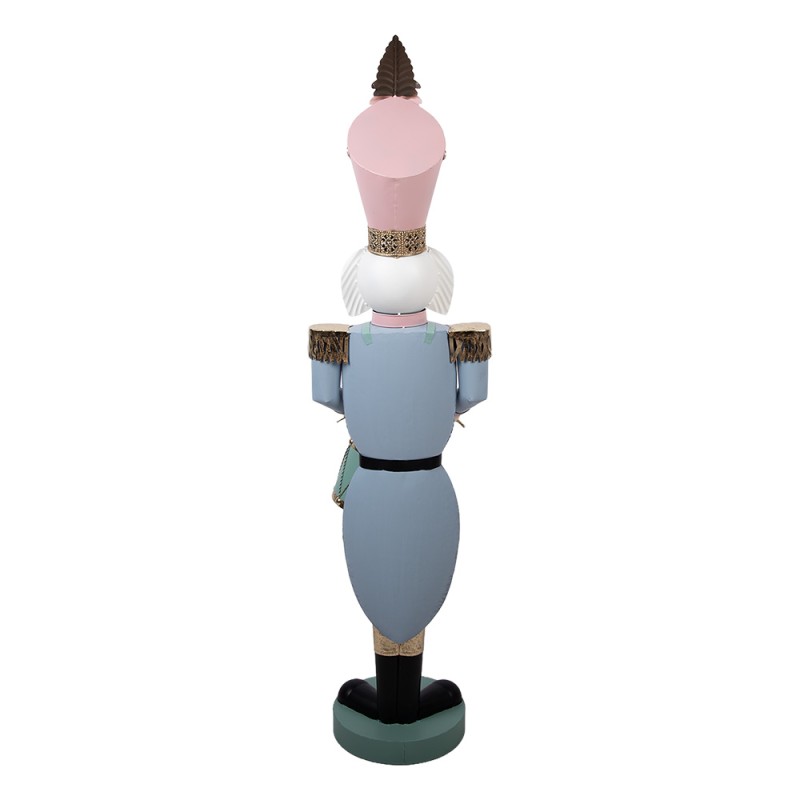 Clayre & Eef Décoration de Noël Image Casse-noisette 32x25x122 cm Bleu Métal