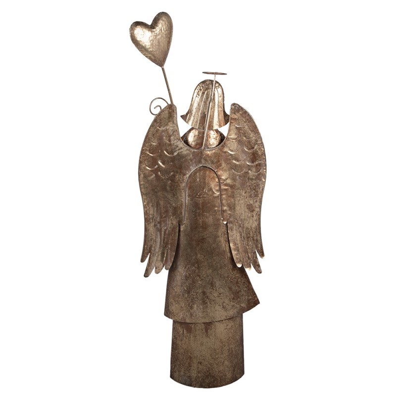 Clayre & Eef Weihnachtsdekorationsfigur Engel 48x18x136 cm Goldfarbig Metall