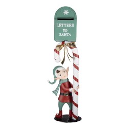 Clayre & Eef Christmas Decoration Figurine Mailbox 31x16x96 cm Green Metal