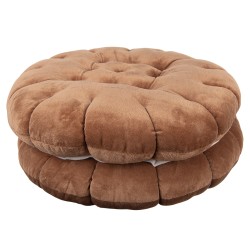 Clayre & Eef Sierkussen Ø 40x10 cm Bruin Polyester