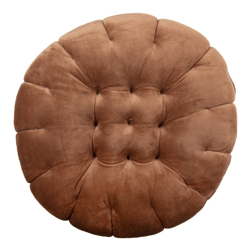 Clayre & Eef Sierkussen Ø 40x10 cm Bruin Polyester