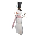 Clayre & Eef Dekorationsfigur Schneemann 29x9x51 cm Weiß Metall