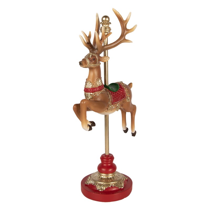 Clayre & Eef Décoration de Noël Image Cerf 18x10x35 cm Marron Plastique