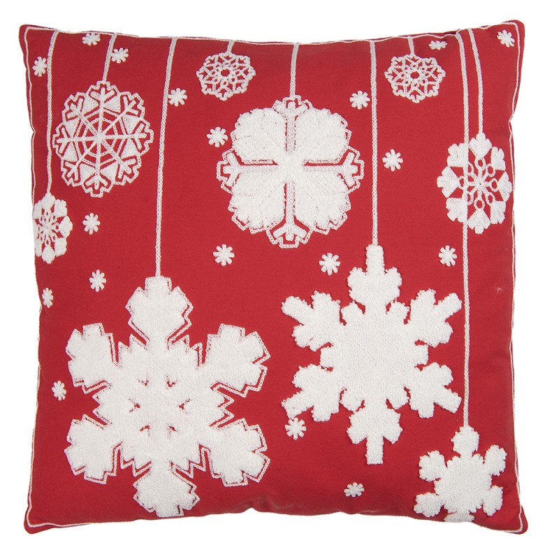 Clayre & Eef Cuscino decorativo 45x45 cm Rosso Poliestere