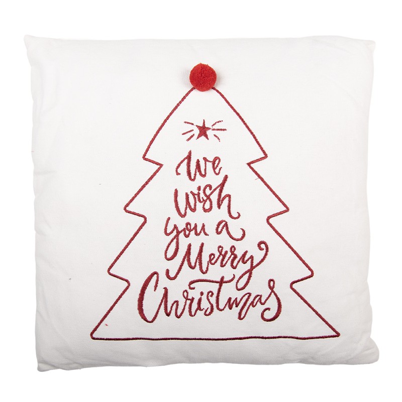 Clayre & Eef Cuscino decorativo 45x45 cm Bianco Poliestere