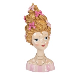 Clayre & Eef Dekorationsfigur Frau 16x14x33 cm Beige Kunststoff