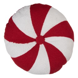 Clayre & Eef Coussin Ø 45x7 cm Rouge Polyester