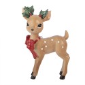Clayre & Eef Christmas Decoration Figurine Deer 9x5x14 cm Brown Plastic