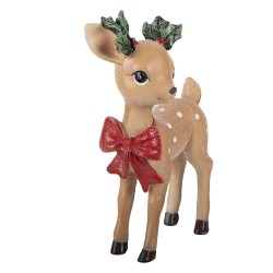Clayre & Eef Christmas Decoration Figurine Deer 9x5x14 cm Brown Plastic