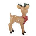 Clayre & Eef Christmas Decoration Figurine Deer 9x5x14 cm Brown Plastic
