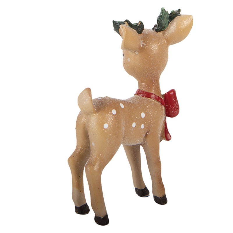 Clayre & Eef Christmas Decoration Figurine Deer 9x5x14 cm Brown Plastic