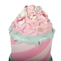 Clayre & Eef Dekorationsfigur Kuchen Ø 17x29 cm Rosa Kunststoff