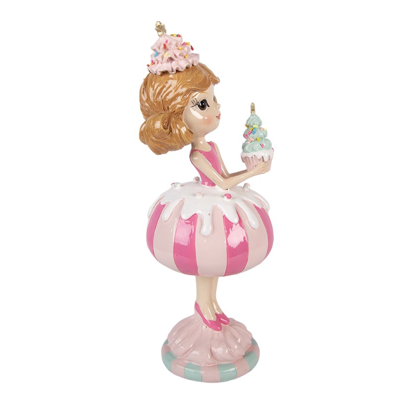Clayre & Eef Dekorationsfigur Mädchen 10x10x25 cm Rosa Kunststoff