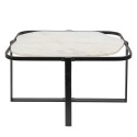 Clayre & Eef Tavolino da caffè 86x68x45 cm Nero Bianco Ferro