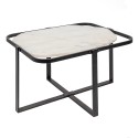 Clayre & Eef Tavolino da caffè 86x68x45 cm Nero Bianco Ferro