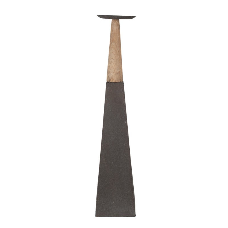 Clayre & Eef Candle holder 60 cm Grey Brown Wood