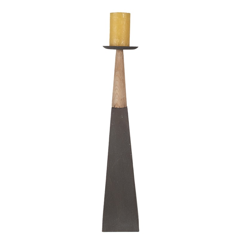 Clayre & Eef Candle holder 60 cm Grey Brown Wood