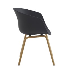 Clayre & Eef Dining Chair 54x51x82 cm Black Metal