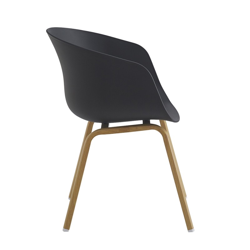 Clayre & Eef Sedie da pranzo 54x51x82 cm Nero Metallo