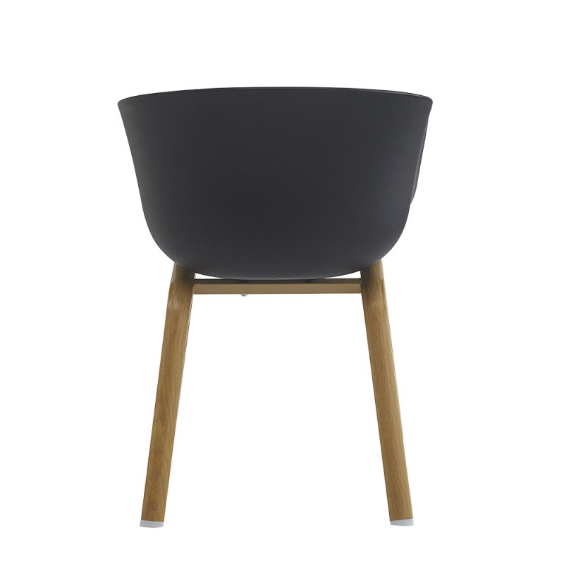 Clayre & Eef Sedie da pranzo 54x51x82 cm Nero Metallo