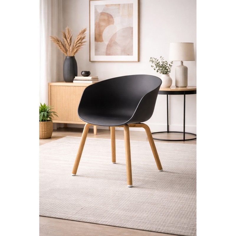 Clayre & Eef Sedie da pranzo 54x51x82 cm Nero Metallo