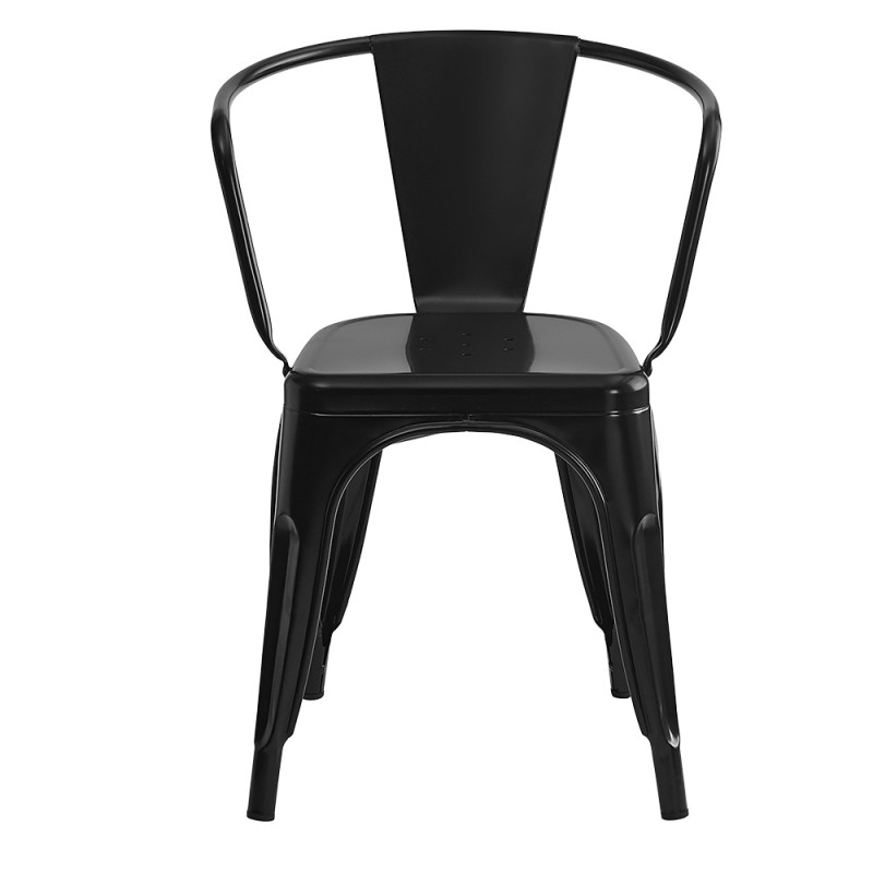 Clayre & Eef Esszimmerstuhl 52x58x79 cm Schwarz Metall