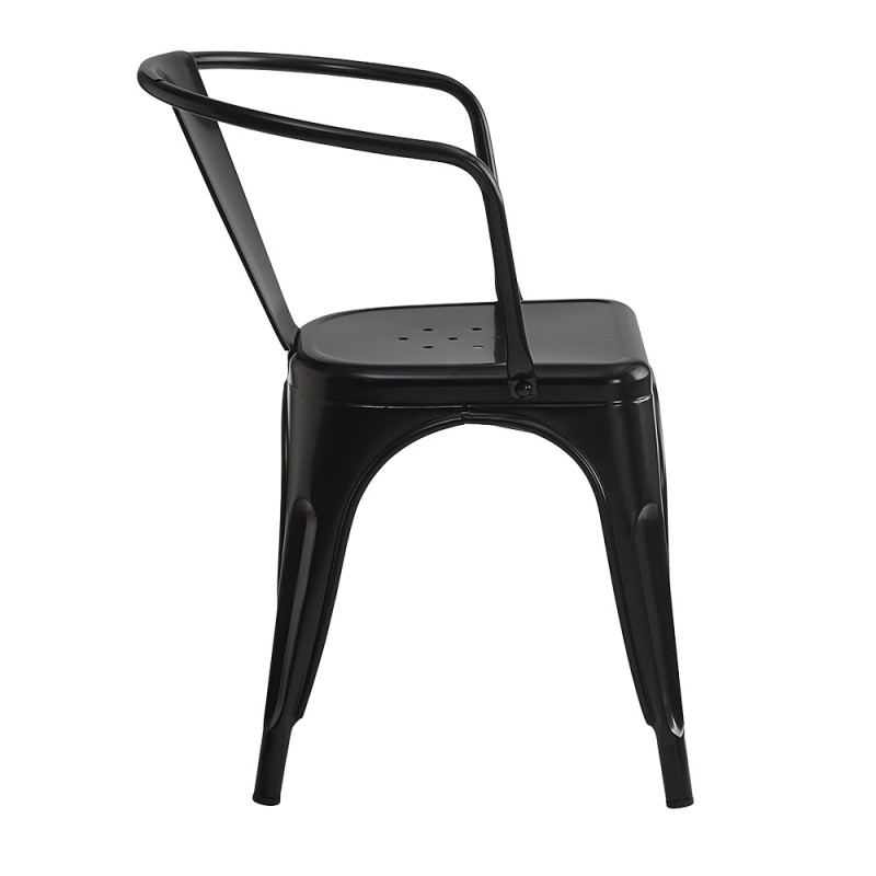 Clayre & Eef Esszimmerstuhl 52x58x79 cm Schwarz Metall