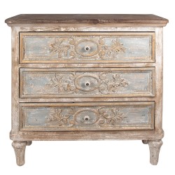 Clayre & Eef Dressoir 97x38x98 cm Beige Grijs Hout