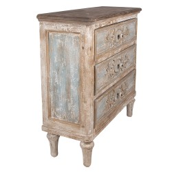 Clayre & Eef Dressoir 97x38x98 cm Beige Grijs Hout