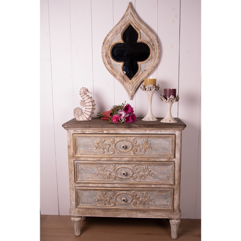 Clayre & Eef Dressoir 97x38x98 cm Beige Grijs Hout