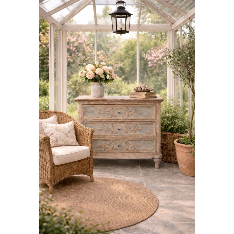 Clayre & Eef Dressoir 97x38x98 cm Beige Grijs Hout