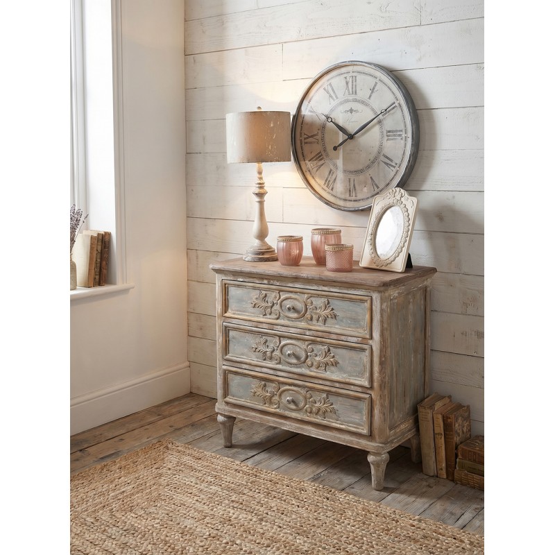 Clayre & Eef Dressoir 97x38x98 cm Beige Grijs Hout