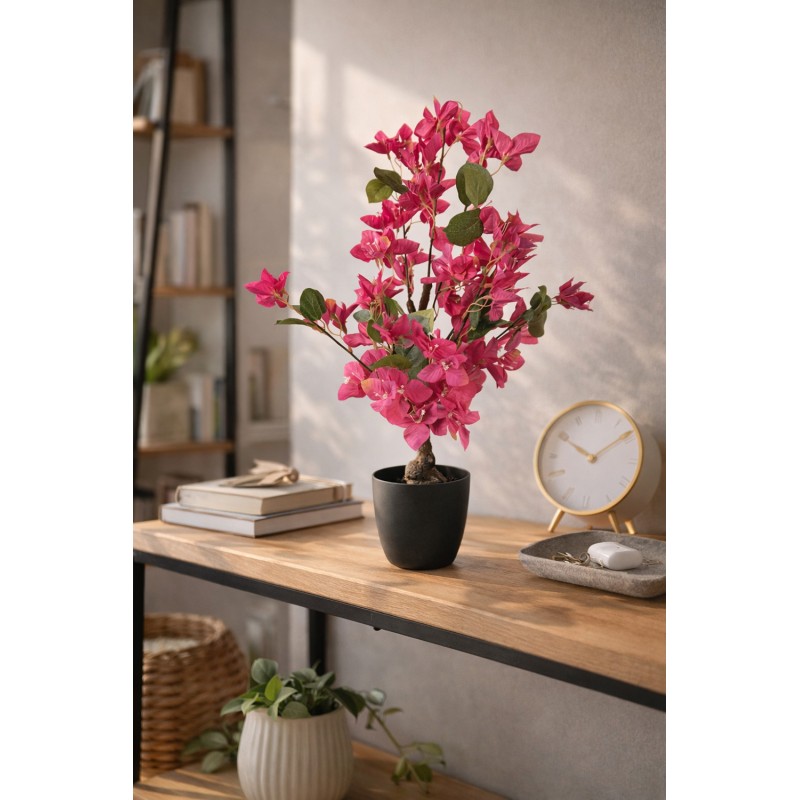 Clayre & Eef Künstlicher Bougainvillea-Baum 30x30x90 cm Rosa Kunststoff