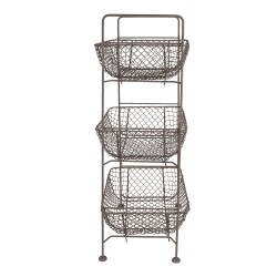 Clayre & Eef Basket Rack 35x26x71 cm Brown Metal