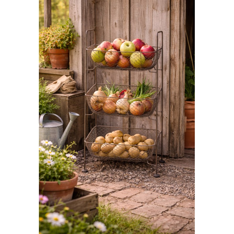 Clayre & Eef Scaffale e cesti 35x26x71 cm Marrone Metallo