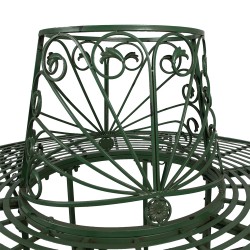 Clayre & Eef Panca da giardino Ø 152x89 cm Verde Metallo