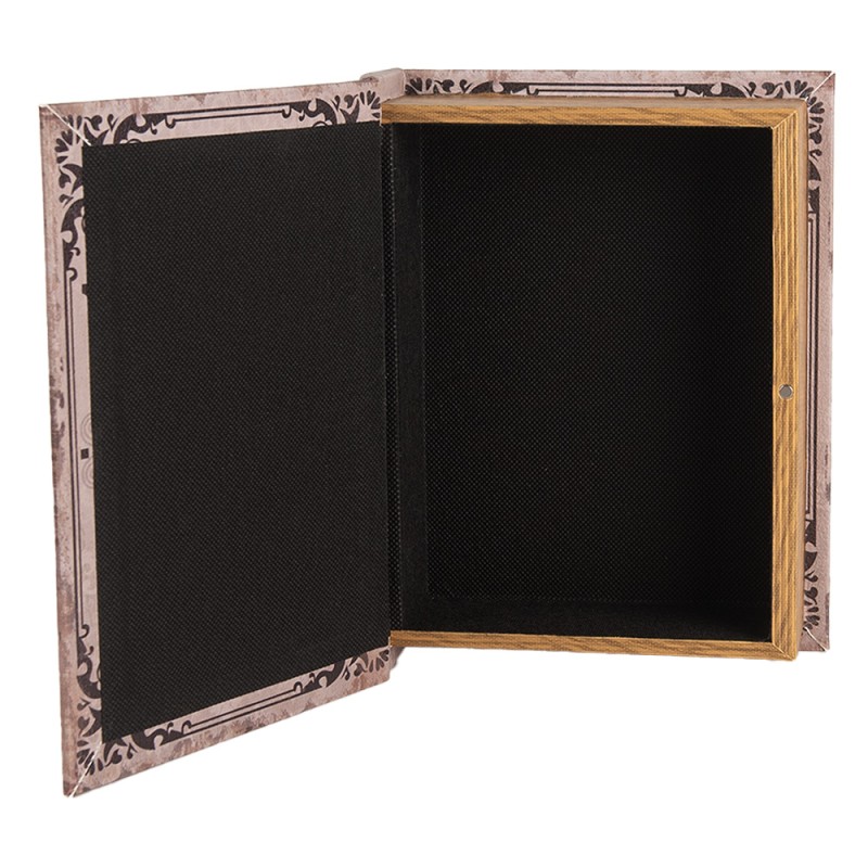 Clayre & Eef Boîte de rangement set de 3 Livres 27 /22/17 cm Beige Bois