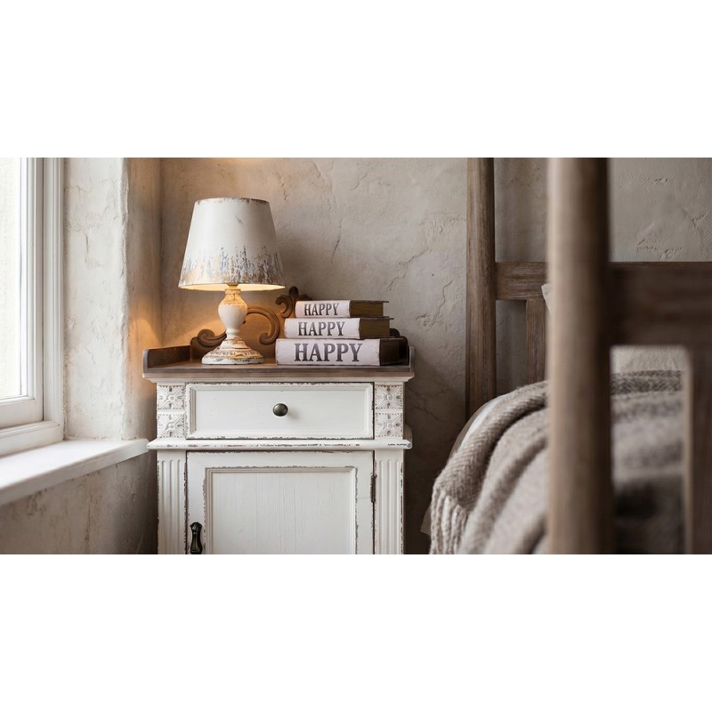 Clayre & Eef Boîte de rangement set de 3 Livres 27 /22/17 cm Beige Bois