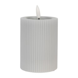 Clayre & Eef Candela LED Ø 8x13 cm Grigio Cera