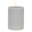 Clayre & Eef LED Candle Ø 8x13 cm Grey Wax