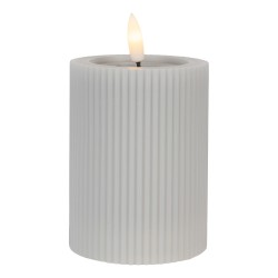 Clayre & Eef Candela LED Ø 8x13 cm Grigio Cera