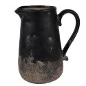 Clayre & Eef Pichet de décoration 21x15x22 cm Noir Marron Céramique