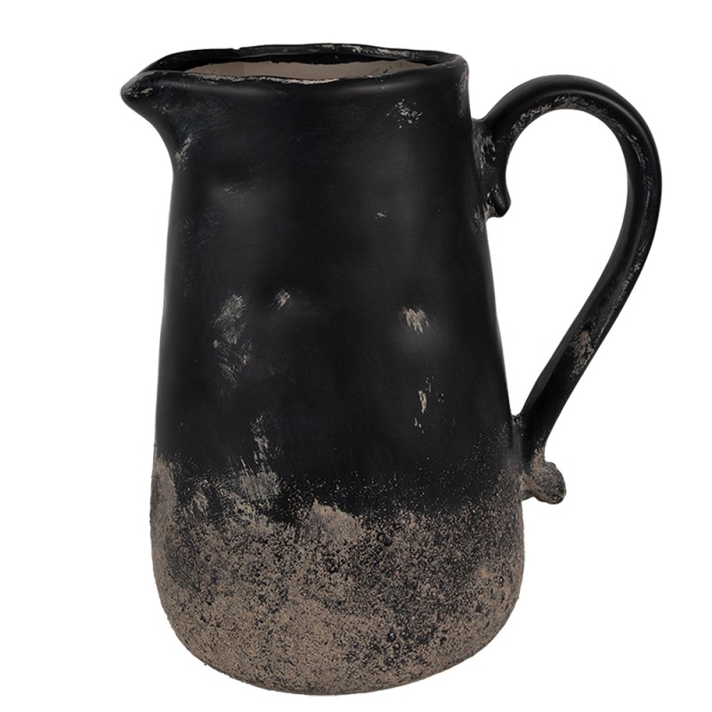 Clayre & Eef Pichet de décoration 21x15x22 cm Noir Marron Céramique