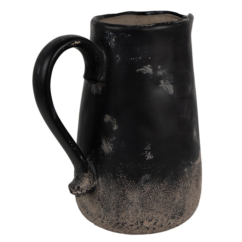 Clayre & Eef Pichet de décoration 21x15x22 cm Noir Marron Céramique