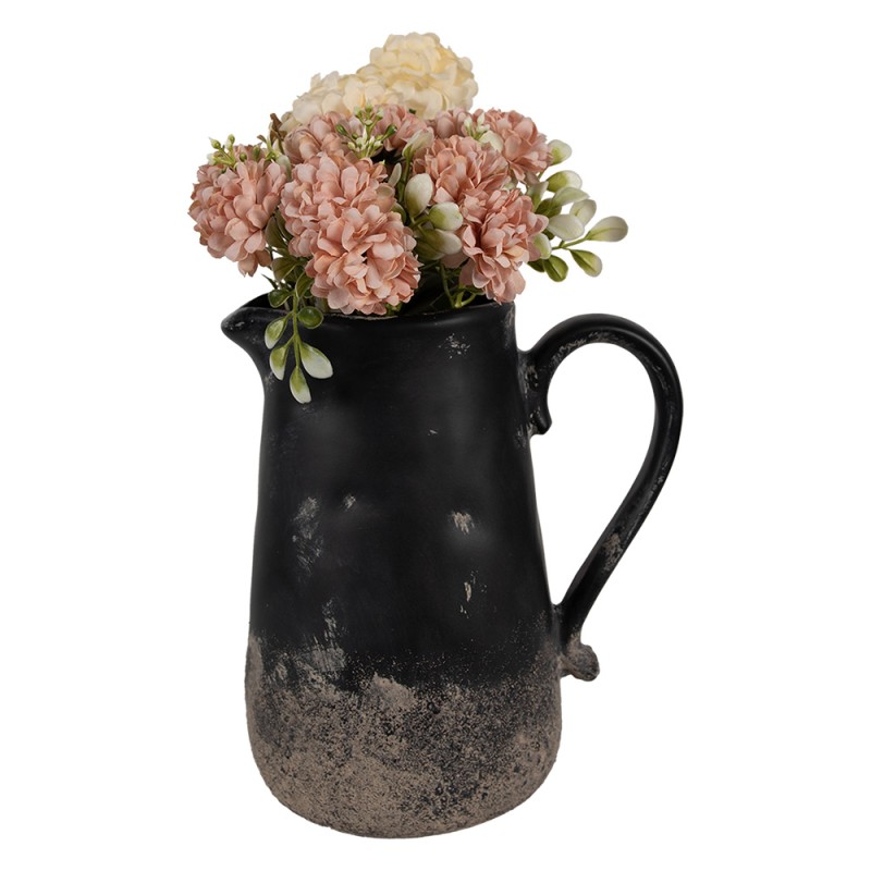 Clayre & Eef Pichet de décoration 21x15x22 cm Noir Marron Céramique