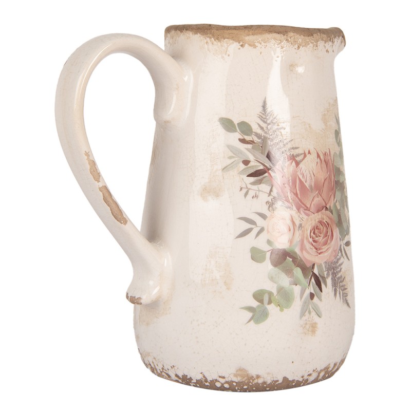 Clayre & Eef Pichet de décoration 21x15x23 cm Beige Céramique