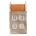 Clayre & Eef Portacandela Casa 7x7x14 cm Grigio Ceramica