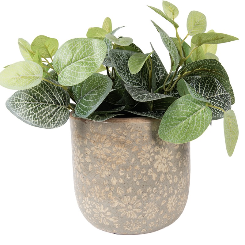 Clayre & Eef Blumentopf Ø 18x16 cm Grau Keramik