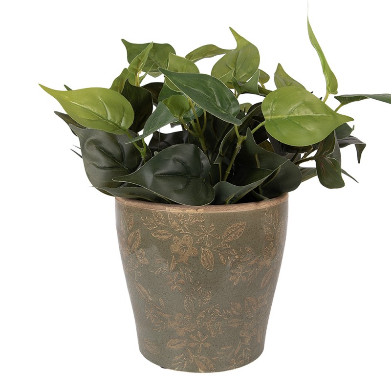 Clayre & Eef Blumentopf Ø 14x13 cm Grün Keramik