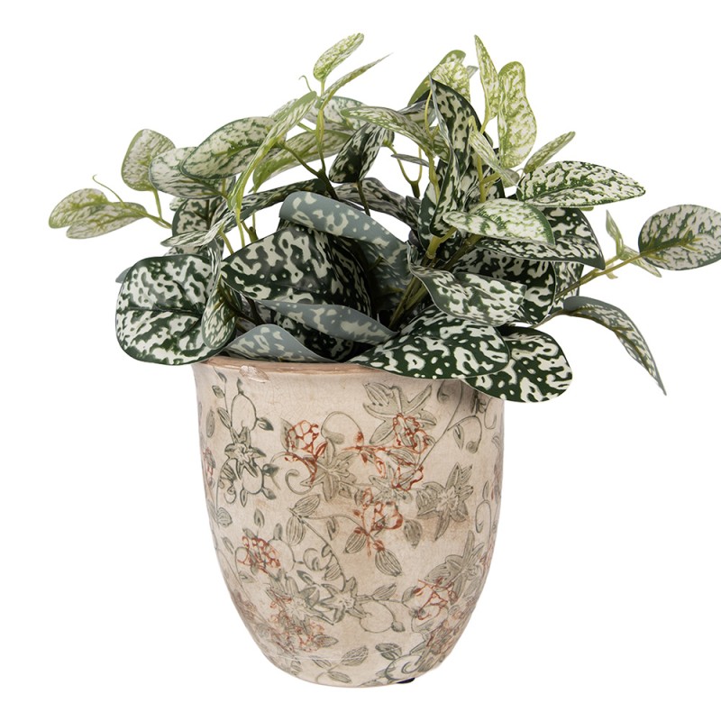 Clayre & Eef Fioriera Ø 17x17 cm Beige Ceramica